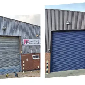 Cladding And Roller Shutter Respraying Works: Click Here To View Larger Image